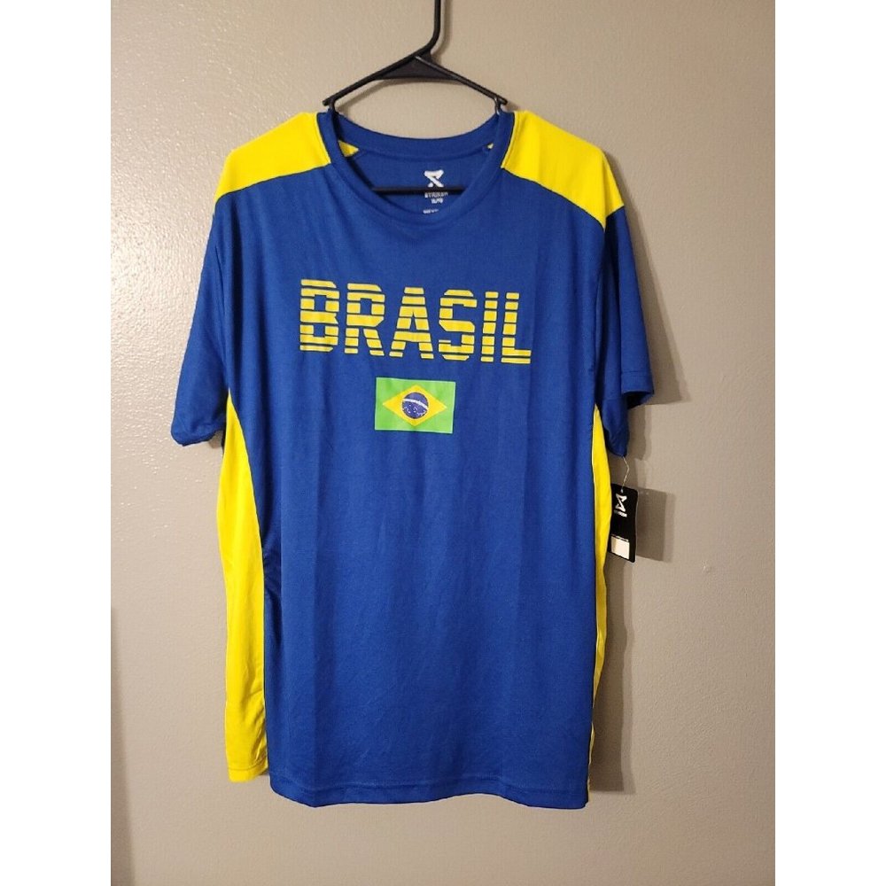 Striker Blue Yellow Soccer Shirt Brasil Size XL NWT